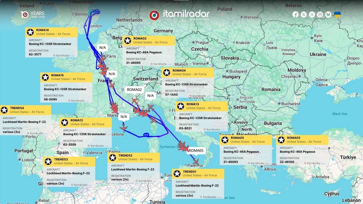 Attacco all’Iran, quattro giorni fa il ponte aereo Usa sopra la Sardegna