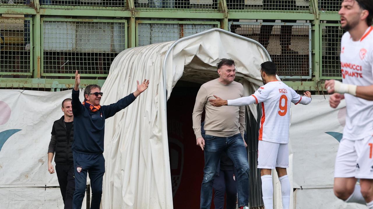 L'esultanza dopo il gol (foto Nucci)