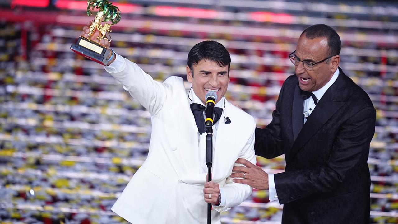 Sal Da Vinci e Carlo Conti dopo l'annuncio