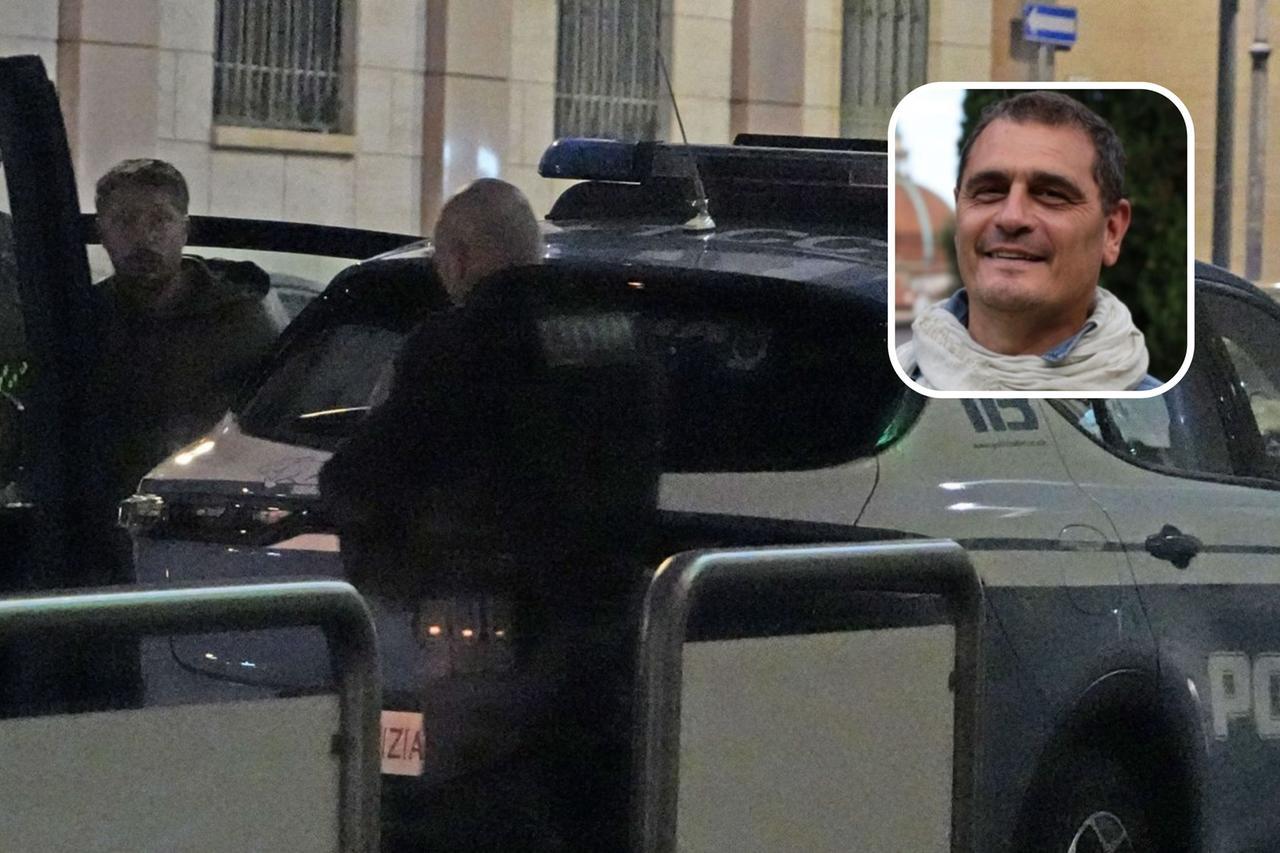 Il momento del fermo di Luigi Amirante (foto Stick) e la vittima 