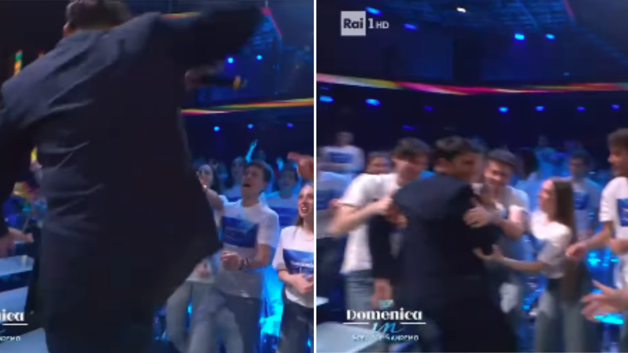 Sal Da Vinci cerca di raggiungere il pubblico ma cade rovinosamente: il video dell’incidente durante l’esibizione a Domenica In