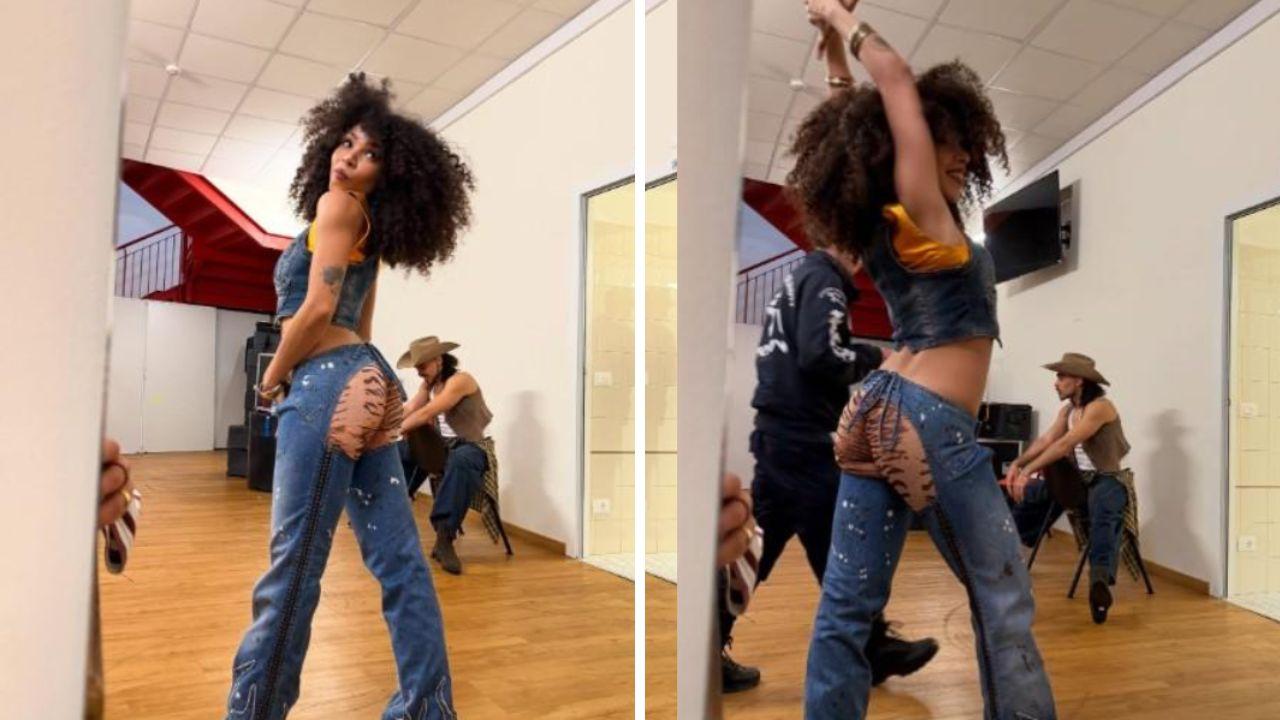 
	I jeans oggetto della battuta&nbsp;

