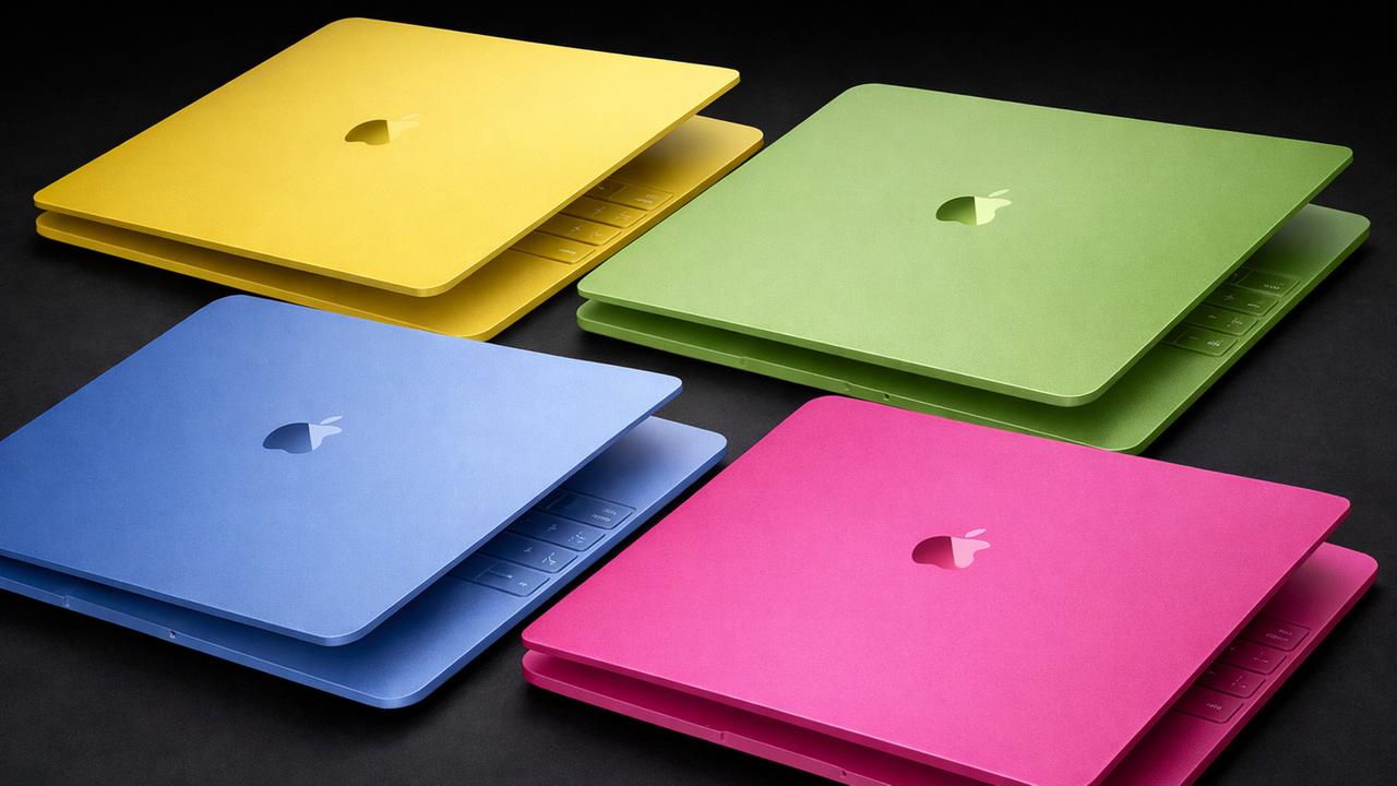 Le possibili colorazioni del MacBook Neo (immagine generata con l'ia)