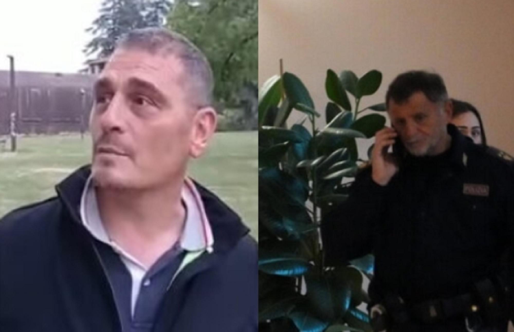 A sinistra Francesco Lassi, a destra la polizia nel palazzo dove si è consumato il delitto (foto Stick)