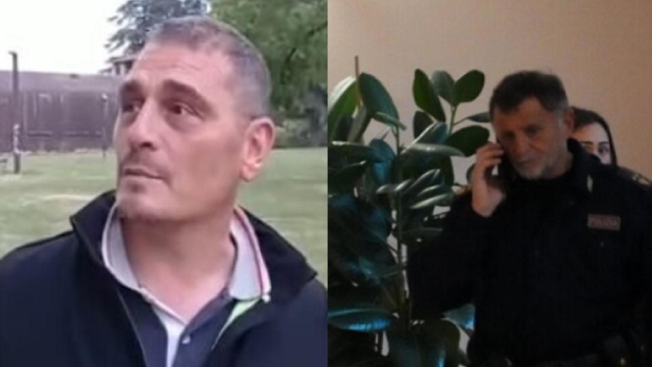 A sinistra Francesco Lassi, a destra la polizia nel palazzo dove si è consumato il delitto (foto Stick)