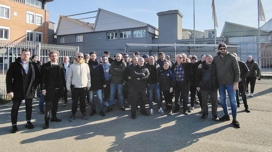 Il presidio dei lavoratori della Goldoni