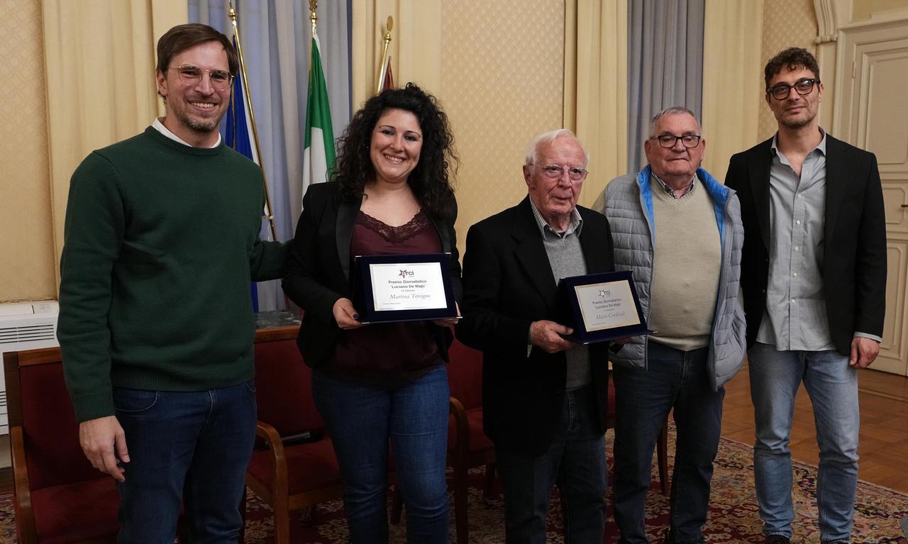 
	Da sinistra Alessio Simoncini (Arci Livorno), Martina Trivigno, Mario Cardinali e l'assessore Andrea Raspanti (foto Stick)

