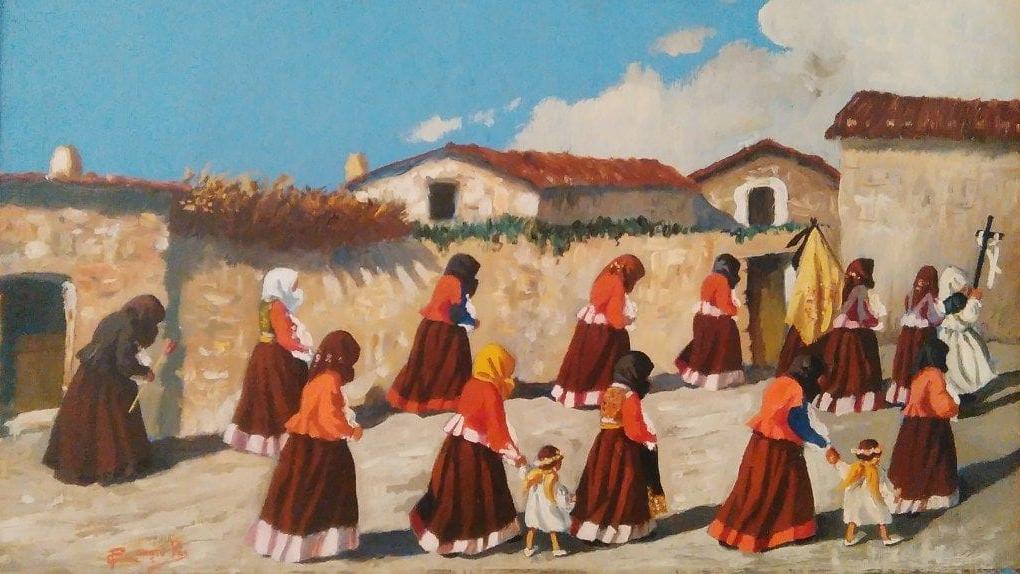 Donne di Nuoro, una delle opere più famose di Francesco Congiu Pes