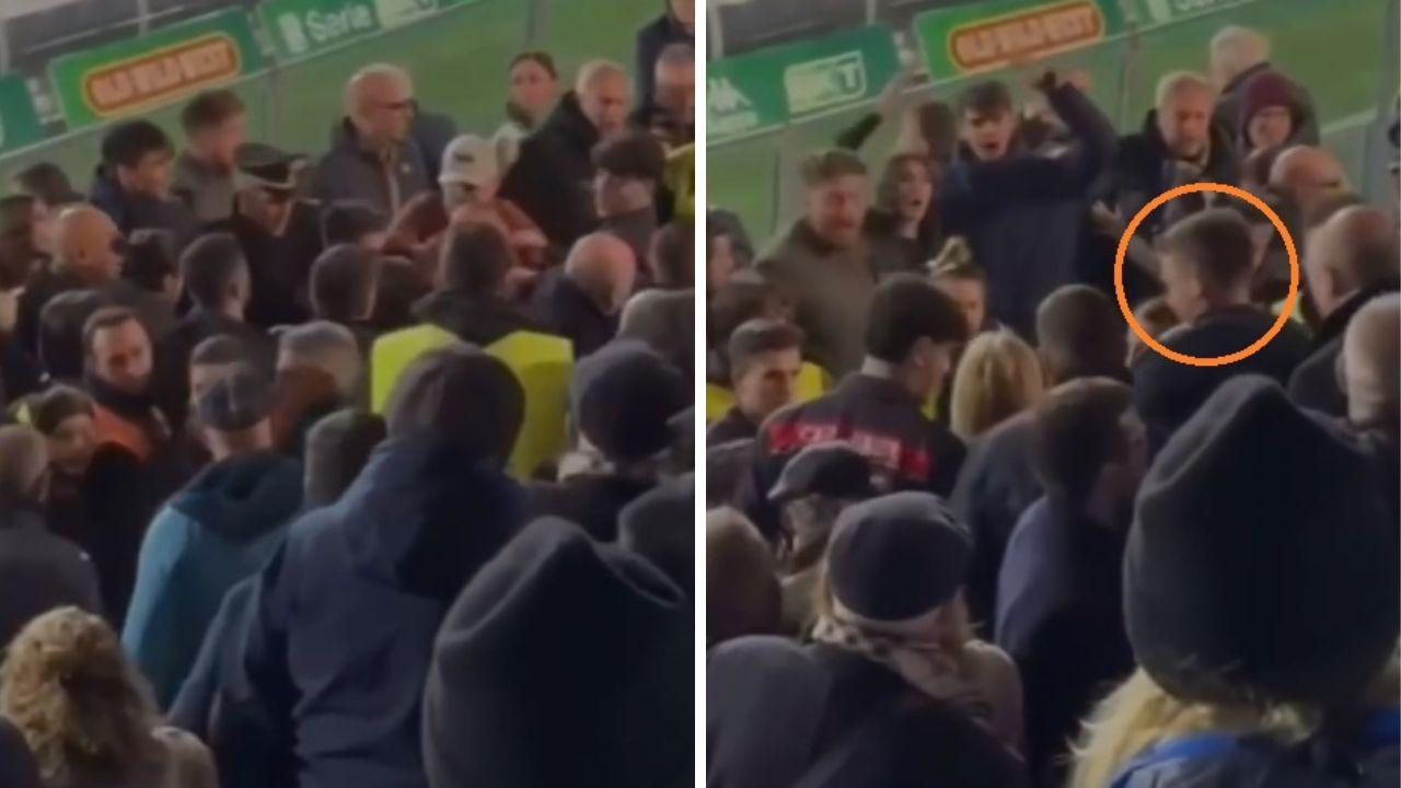 Carrarese-Catanzaro, contestazione a Gianluca Rocchi e caos in tribuna. «Sventolate anche delle banconote»