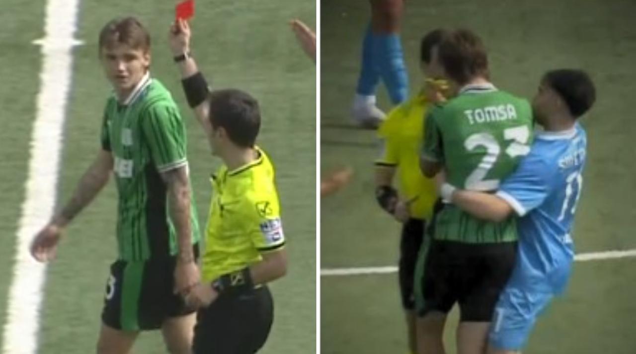 Napoli-Sassuolo Primavera: Tomsa espulso prende per il bavero l’arbitro, la condanna del club neroverde
