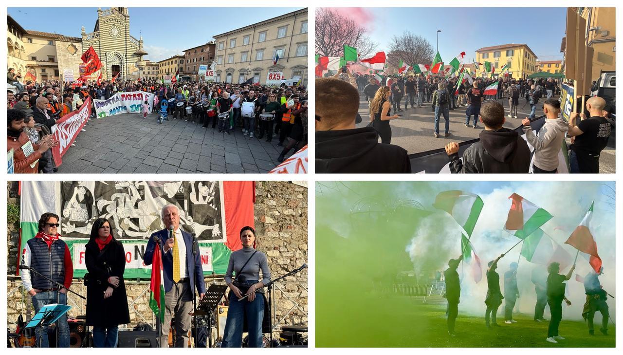Prato, in città sfila Remigrazione e tre piazze restano blindate per ore: due si riempiono al grido di “Mai più fascismo” – Video