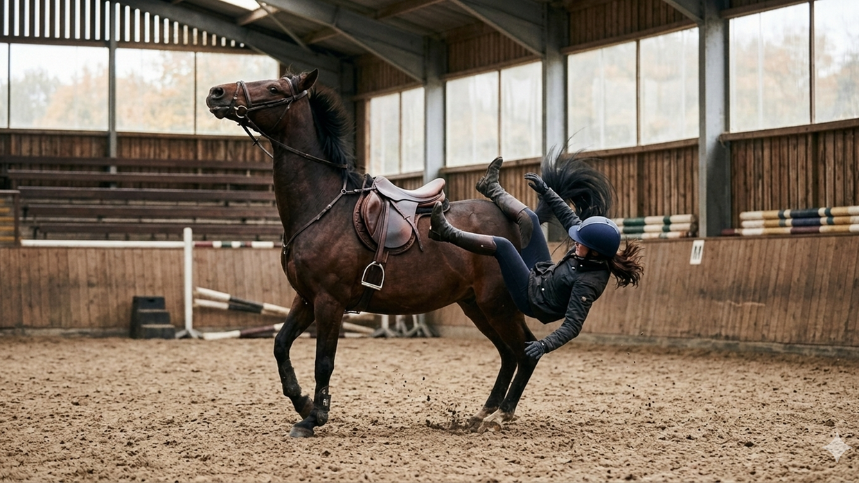 Cade da cavallo mentre si allena al maneggio, muore cavallerizza esperta di 37 anni