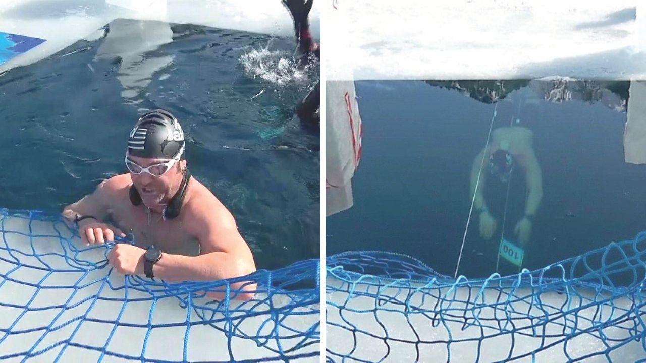 Record mondiali sotto il ghiaccio: chi è Luca Casalini, l’atleta toscano che nuota al gelo senza muta