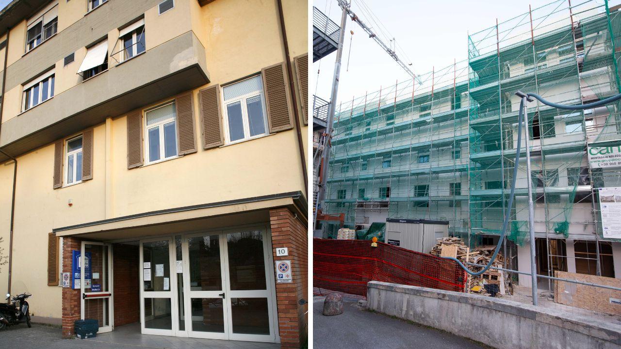 
	A sx la futura casa di comunit&agrave; a Pietrasanta, a dx i&nbsp;lavori al Tabarracci per il prossimo Ospedale di comunit&agrave;

