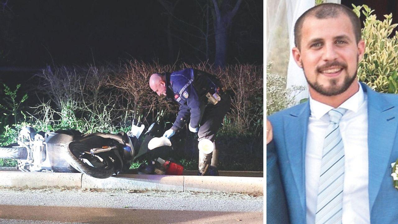 Alessandro Contatore e lo scooter in viale delle Cascine (foto Stick)