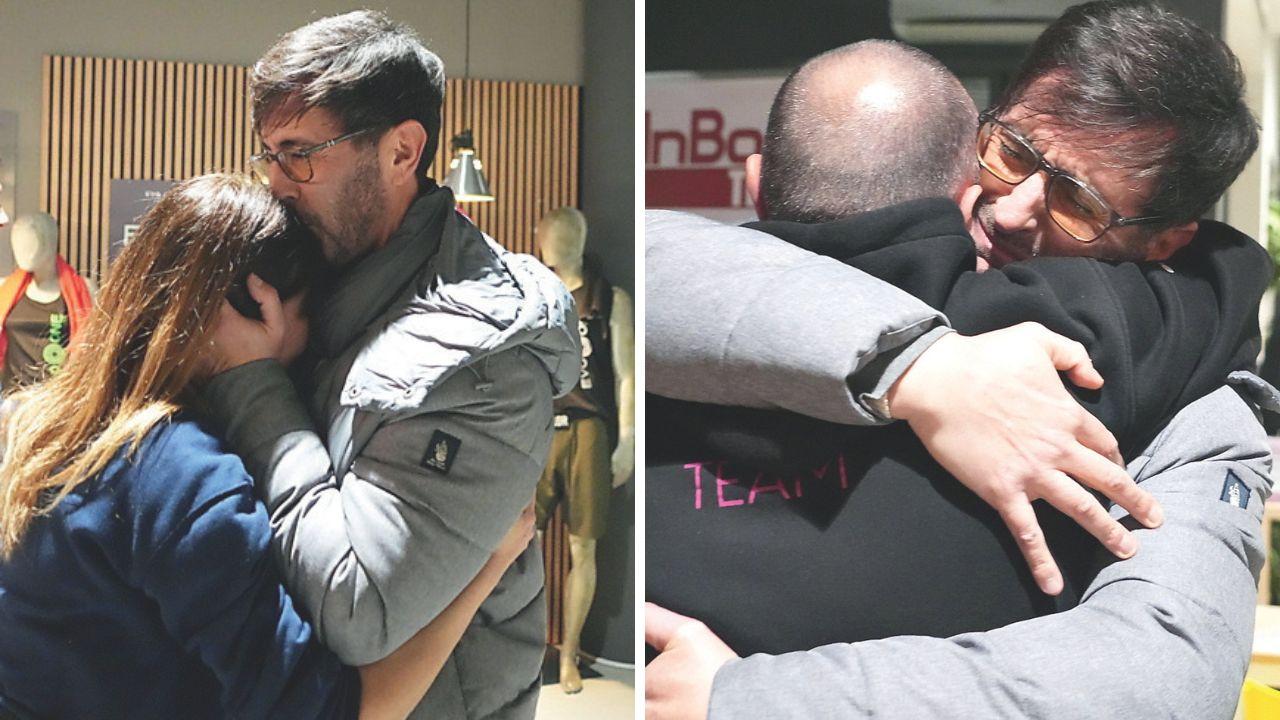 Andrea e l'abbraccio ai suoi angeli custodi in palestra a Livorno (Foto Stick)