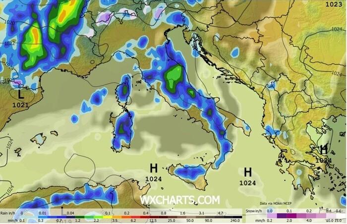 Sardegna, fase instabile: piogge diffuse venerdì, weekend in miglioramento
