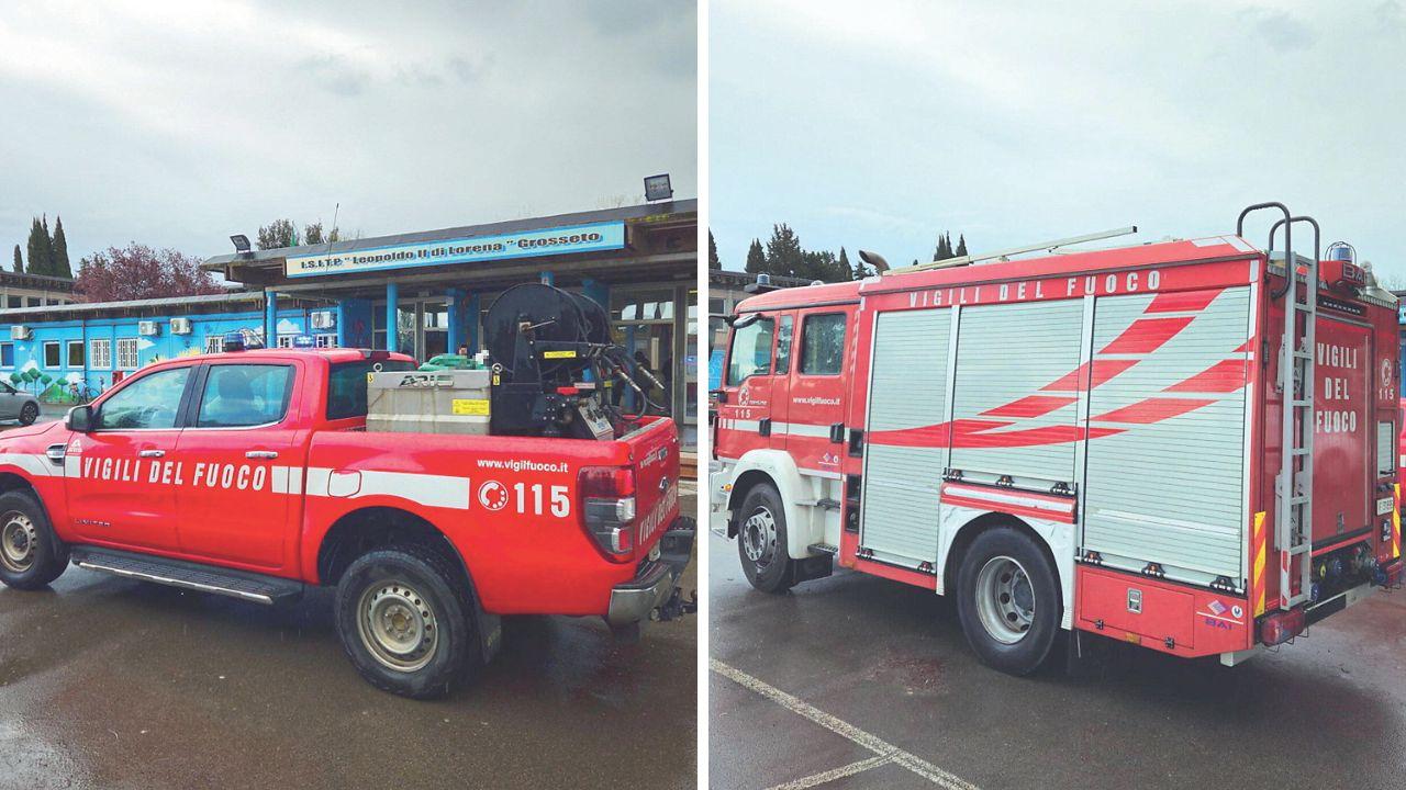 I vigili del fuoco sul posto