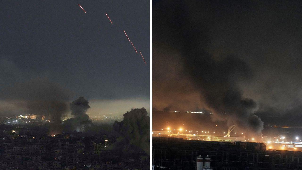 Un attacco a Dahiyeh (a sinistra) e un altro all'aeroporto di Irbil in Iraq