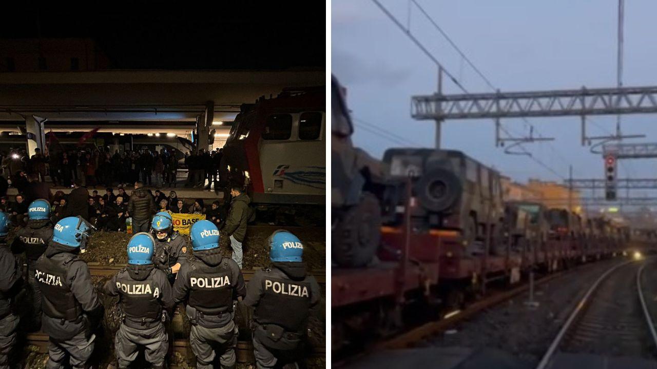 La protesta alla stazione e il convoglio bloccato