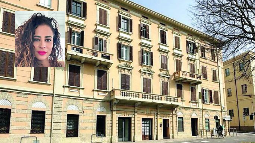 Palazzo Pilo a Sassari, nel riquadro Lucia Saba