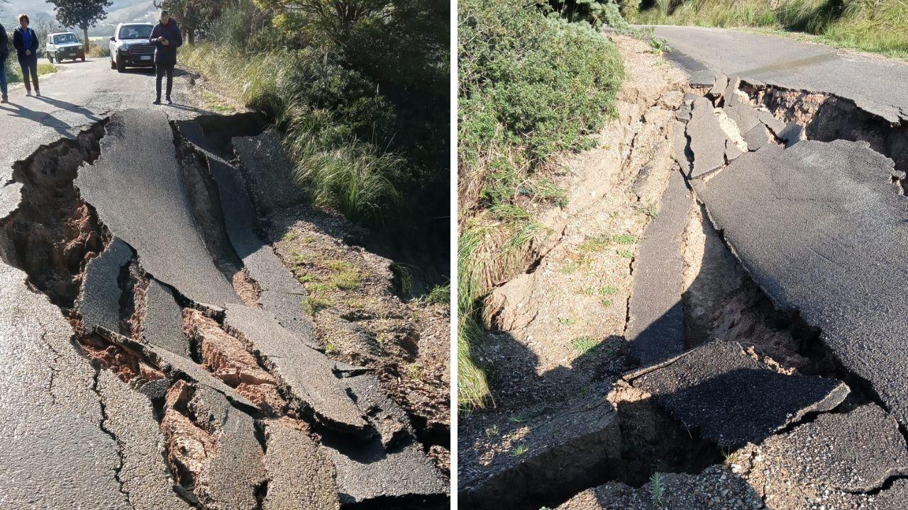 Maremma, frana la strada del Mulinello: stop al traffico