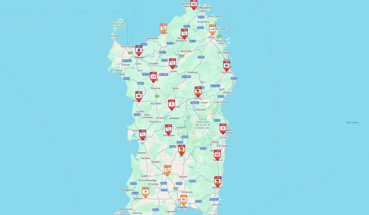 
	Uno screenshot dal portale Prezzibenzina.it

