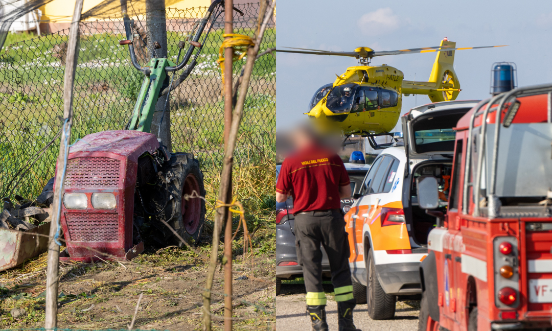 Incastrato nella motozappa, grave un anziano e a Formignana arriva l’elisoccorso