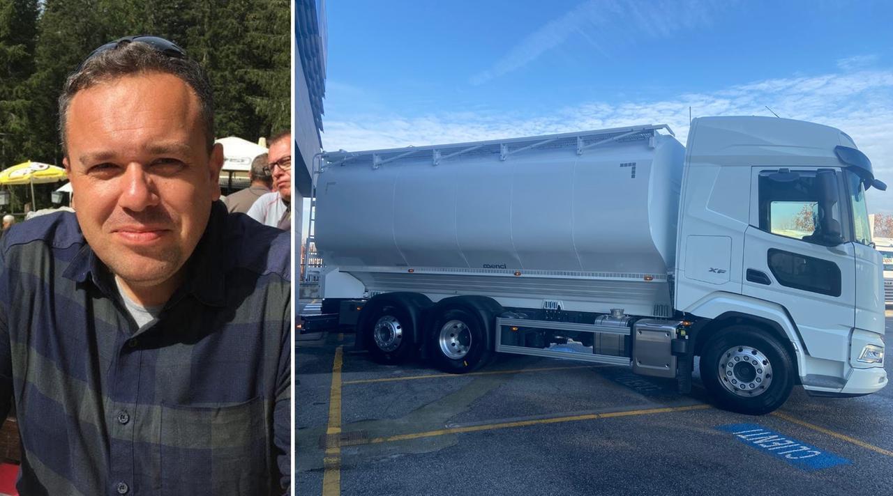 
	Enrico Tangerini e un suo camion

