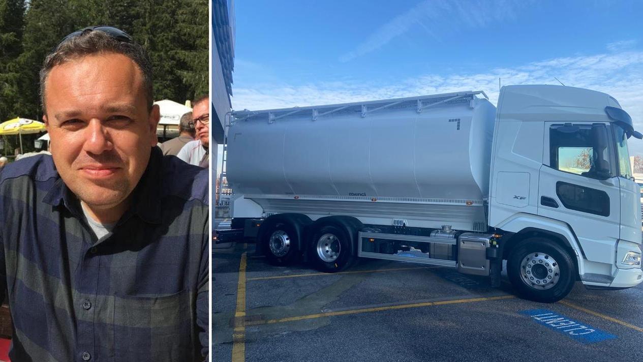 Enrico Tangerini e un suo camion