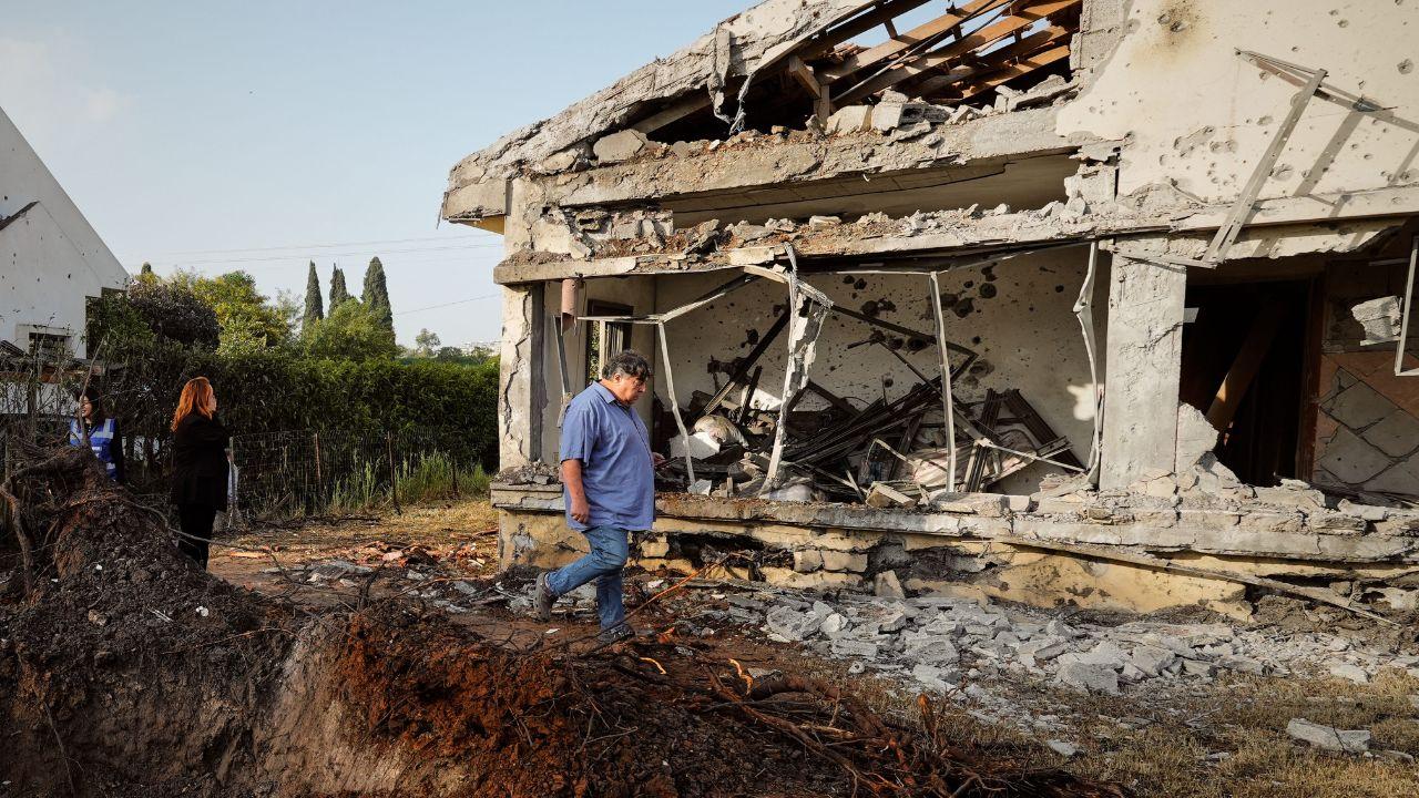 
	Un'abitazione bombardata in Israele&nbsp;

