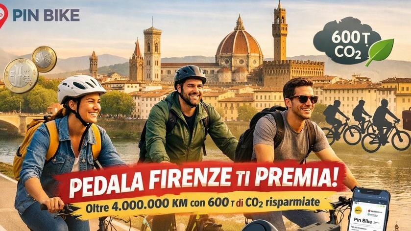L'infografica realizzata dal Kyoto Club sui risultati di “Pedala, Firenze ti premia”