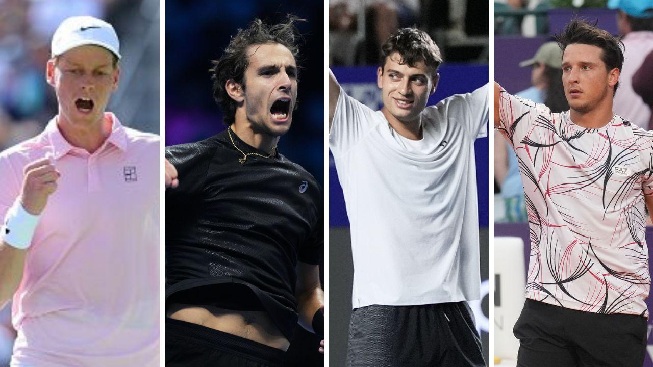 
	Da sx Jannik Sinner, Lorenzo Musetti, Flavio Cobolli e Luciano Darderi

