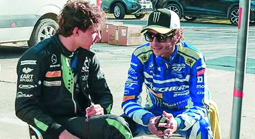 Valentino Rossi: «Io e Kimi Antonelli nel circuito di Migliaro»