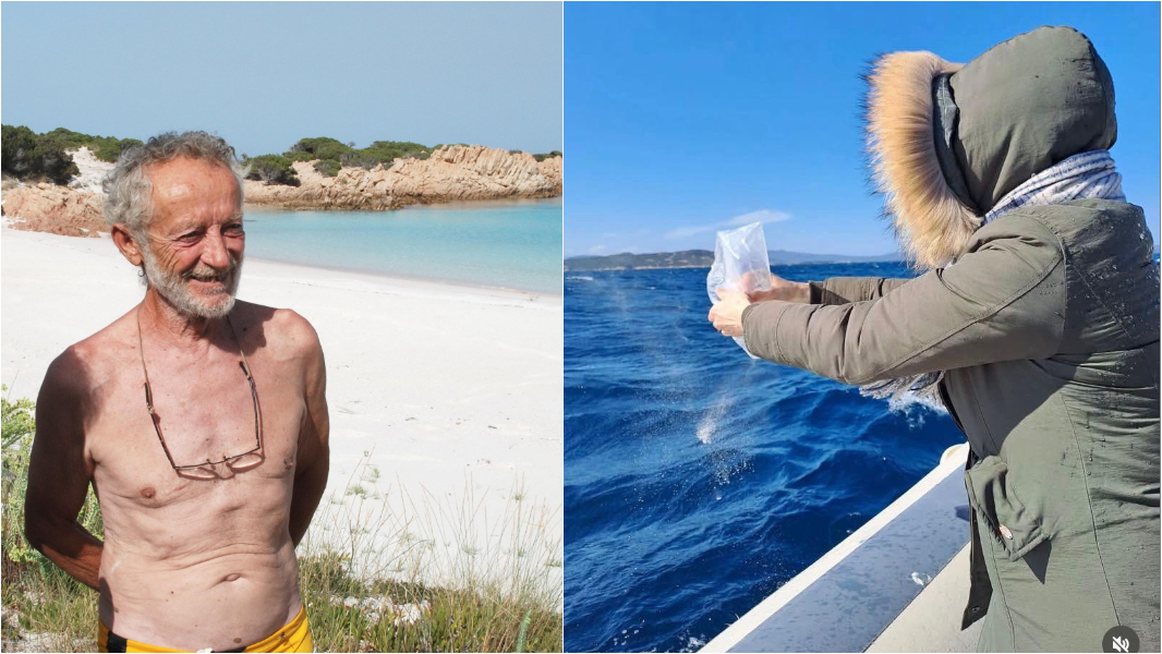 Le ceneri dell’ex guardiano di Budelli disperse nel mare davanti alla Spiaggia Rosa