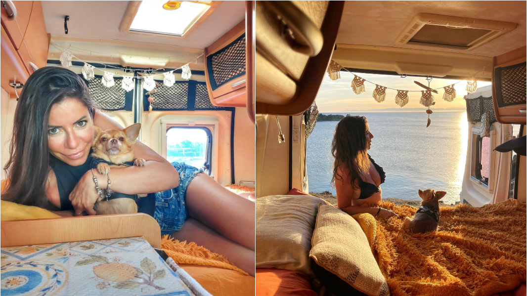 Vive in camper con la sua cagnetta, lavora da remoto e racconta la bellezza della Sardegna. Franca Piga: «La mia scelta di libertà dopo il Covid»