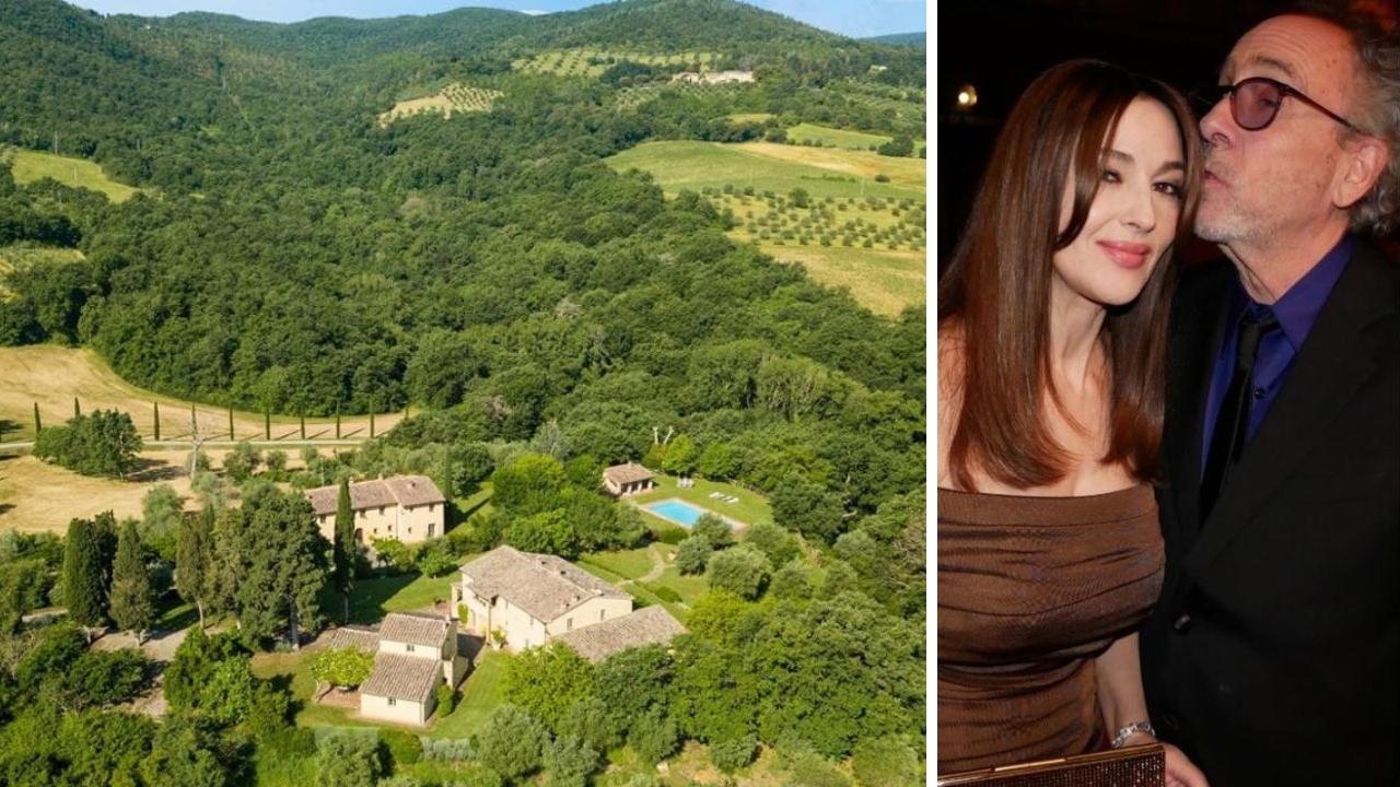 
	La villa dall'alto e a destra Bellucci e Burton

