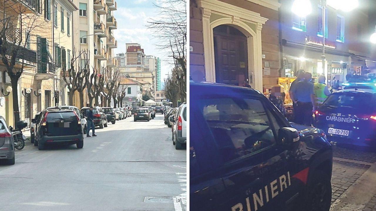 La strada e i controlli dei carabinieri (foto Giorgio)