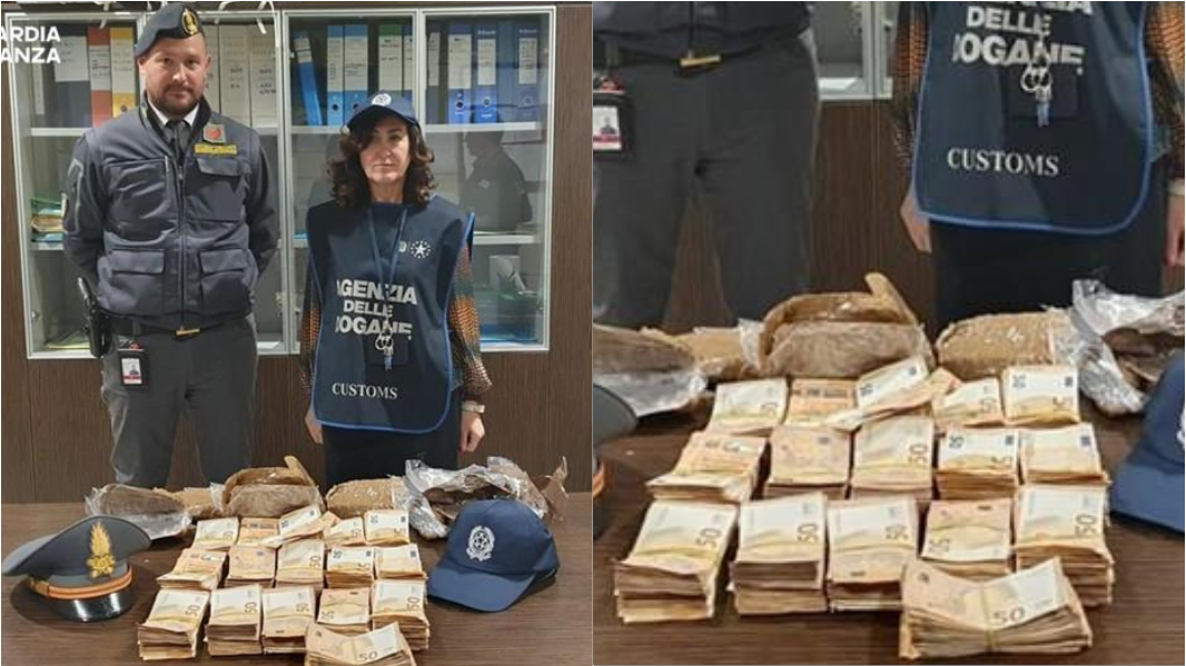 Per il Fisco è senza reddito, ma in valigia ha 160mila euro in contanti: passeggero fermato in aeroporto