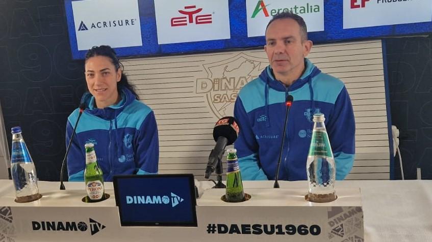 <strong>Debora Carangelo</strong>, capitana della Dinamo Women, e il coach Paolo Citrini