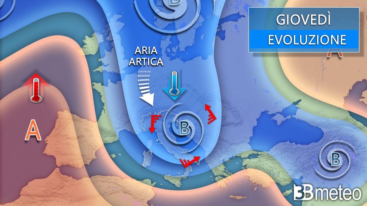 Il ciclone Deborah irrompe sull’Italia, Sardegna nella morsa del maestrale: crollano le temperature