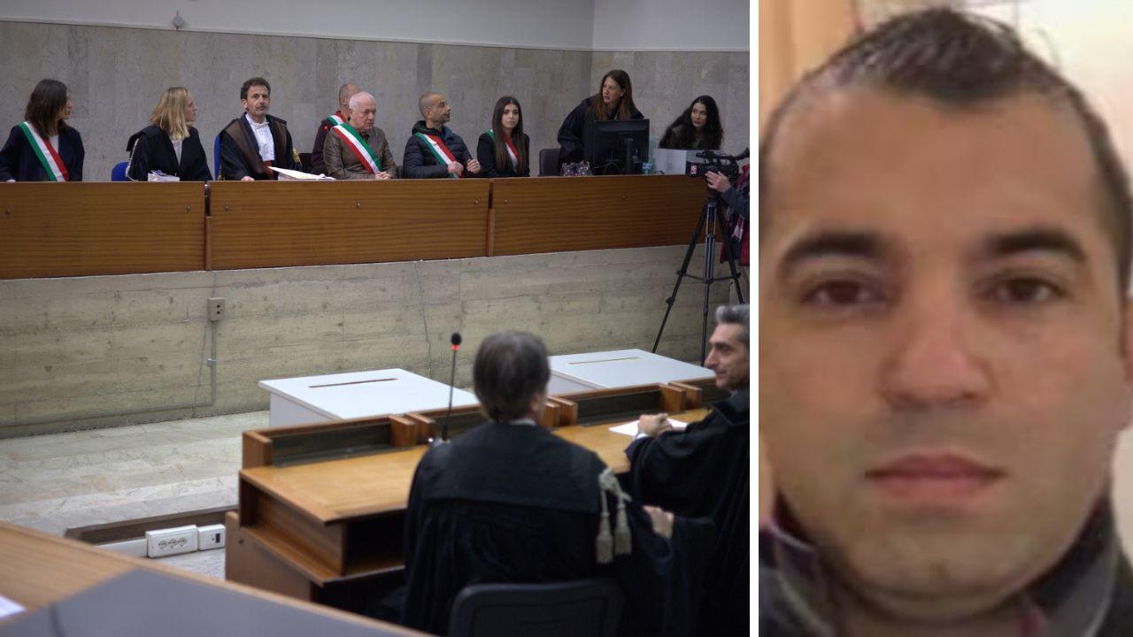 Un momento del processo e la vittima