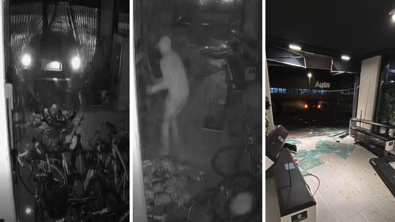 I ladri in azione e i danni al negozio 