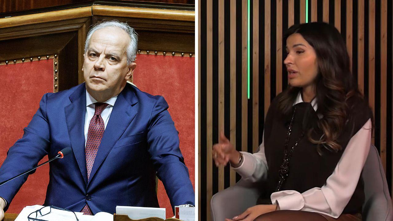 
	Il ministro e la giornalista durante l'intervista

