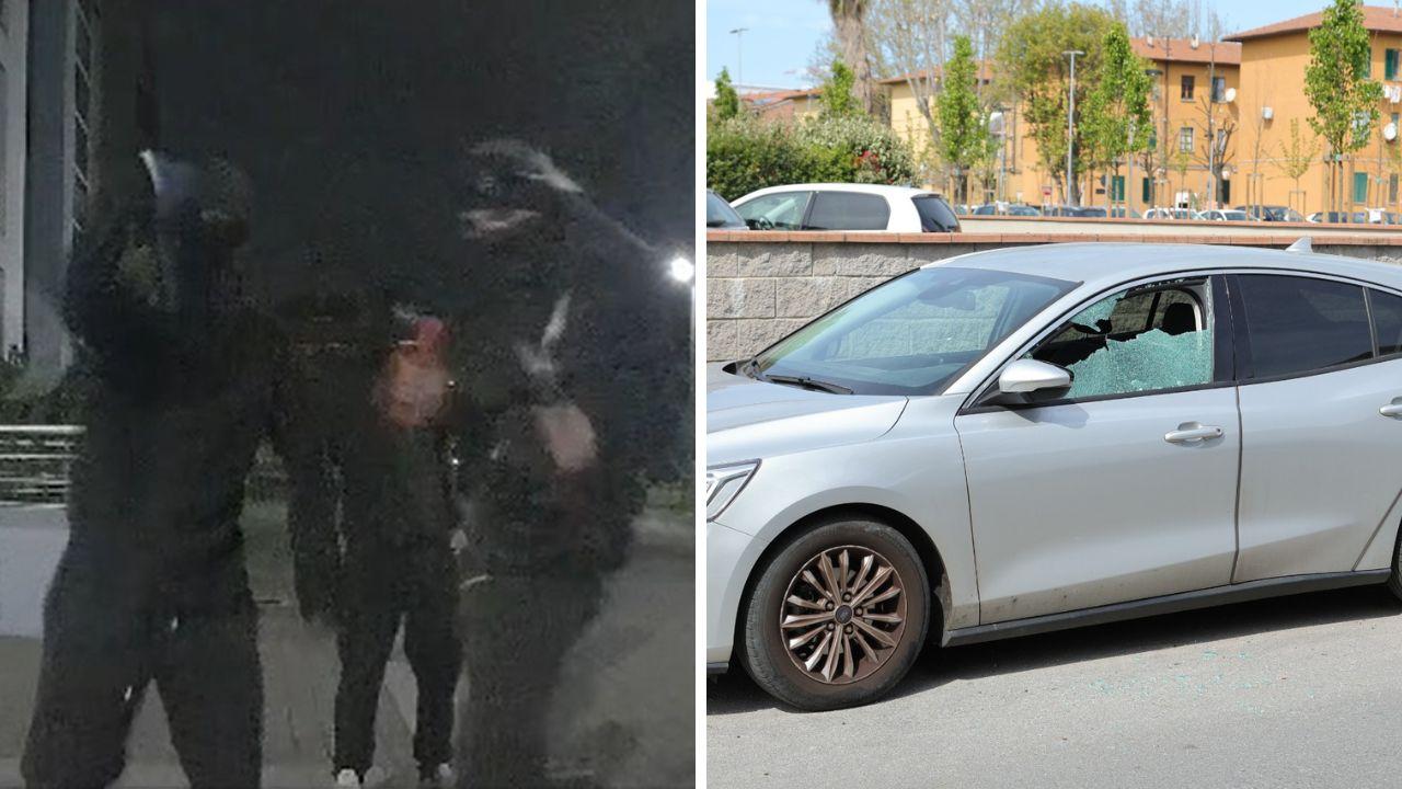 
	I presunti autori e una delle auto spaccate

