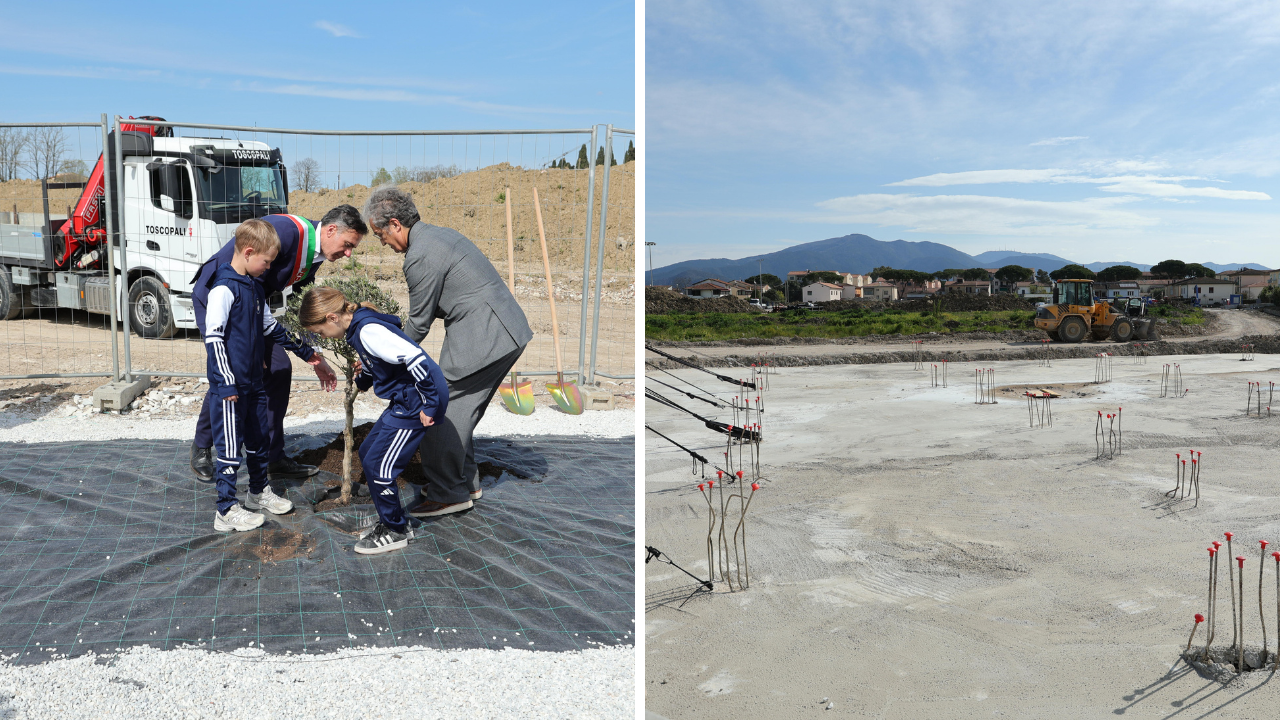 Il sindaco Conti e il presidente Corrado posano la prima pianta