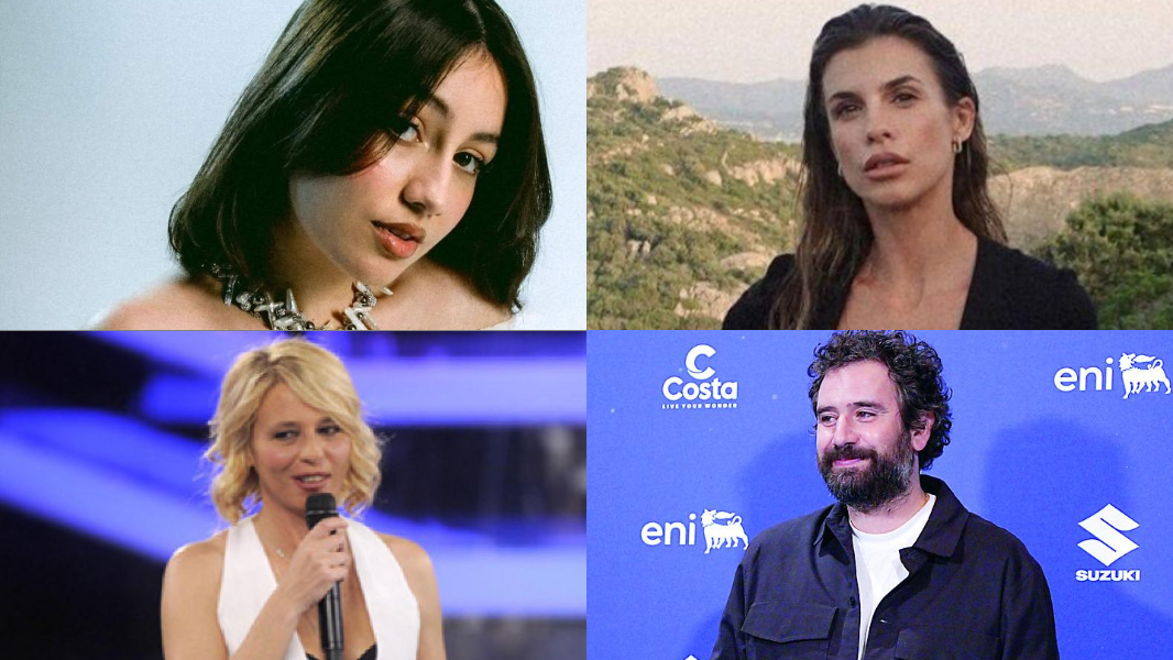 
	Dall'alto in senso orario Angie, Elisabetta Canalis, Tommaso Paradiso e&nbsp; Maria De Filippi

