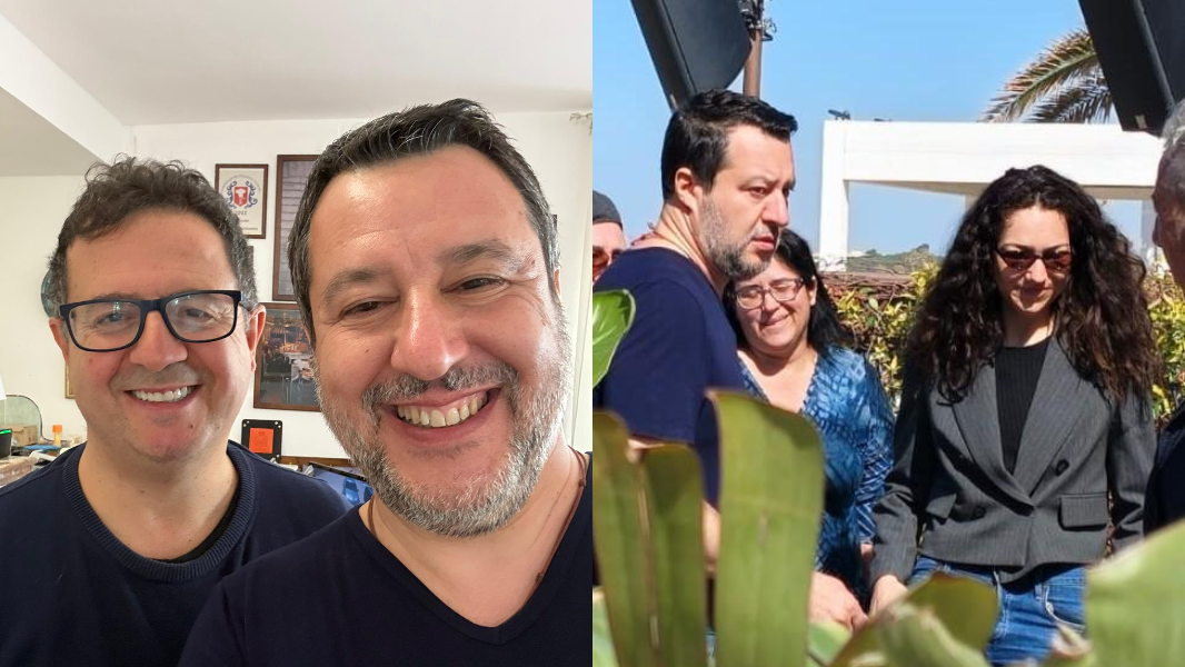 Pranzo al mare e selfie per il ministro Matteo Salvini in vacanza in Sardegna