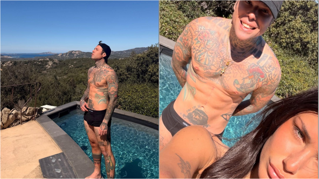 Fedez: prima il relax in piscina con Giulia Honegger, poi il super concerto di Pasquetta – VIDEO