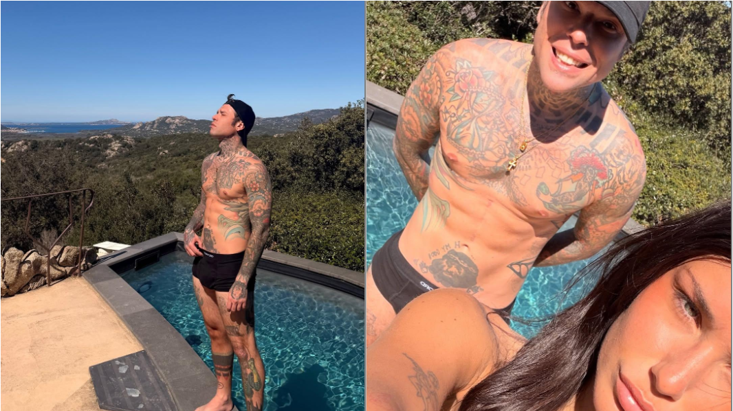 Fedez: prima il relax in piscina con Giulia Honegger, poi il super concerto di Pasquetta – VIDEO